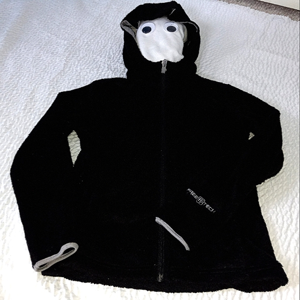 Freetech fleece zip hoodie , black, youth L 10/12